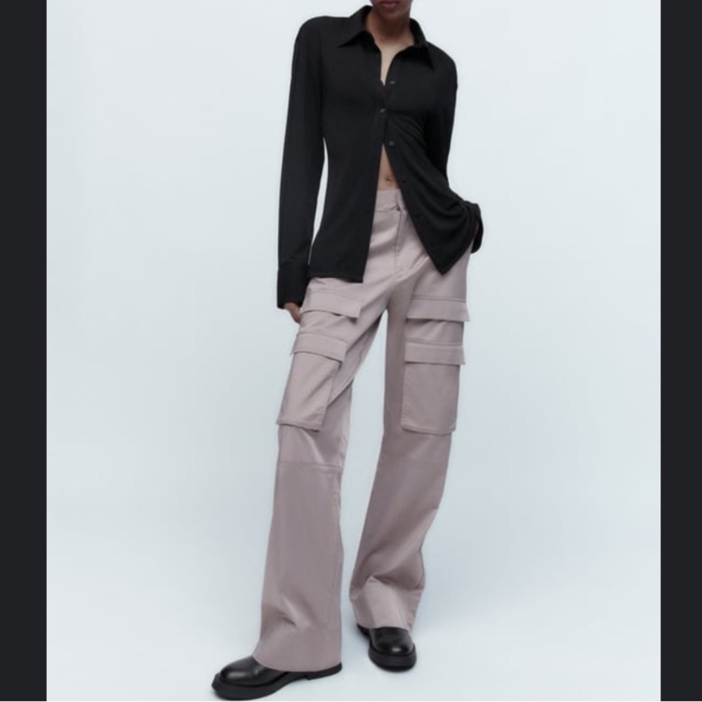 Zara | Black Knit Tailored Shirt